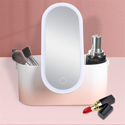 Portable LED Vanity Mirror Box–Travel Makeup Mirror with LED Lighting