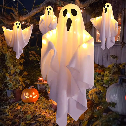 LED Screaming Hanging Ghost – Halloween Light-Up Decoration