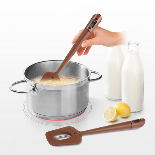 Silicone Spatula Thermometer–Digital Kitchen Scraper with LCD Display, Heat Resistant Baking Tool (-50°C to 300°C)