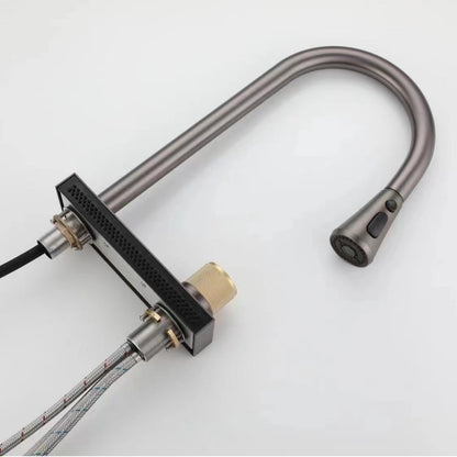 Pull-Out Waterfall Kitchen Mixer Tap–Modern Stainless Steel Sink Faucet