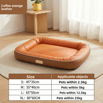 Waterproof Leather Dog Bed–All-Season Pet Bed For Dogs & Cats