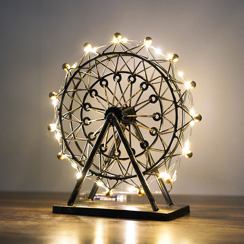 Nordic Retro Ferris Wheel Ornament–Decorative Metal Tabletop Sculpture for Home, Office & Living Room Décor