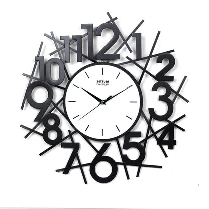 Modern Silent Wall Clock–Contemporary Iron Art Decorative Clock for Living Room, Bedroom & Office