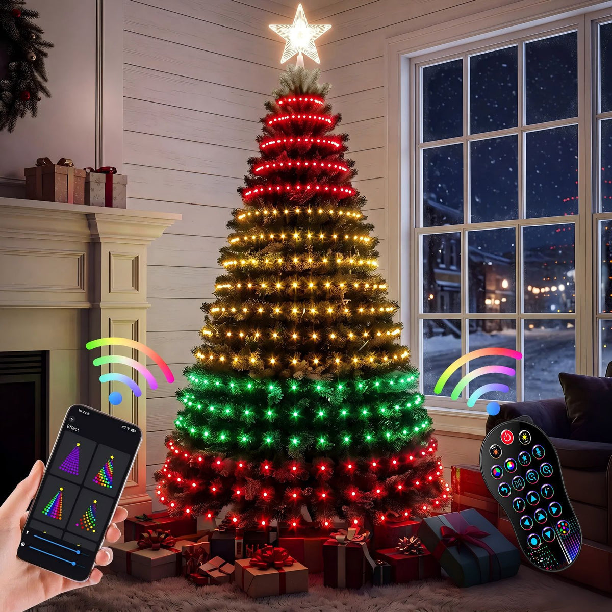 Smart LED Christmas String Lights - App & Remote Controlled Colour Changing Fairy Lights
