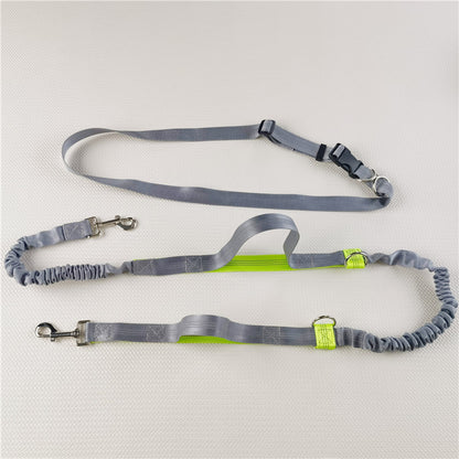 Hands-Free Dog Running Leash–Adjustable Waist Belt Pet Lead For Walking, Jogging & Hiking