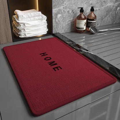 Super Absorbent Non-Slip Bath Mat - Quick Dry Linen Bathroom Floor Rug
