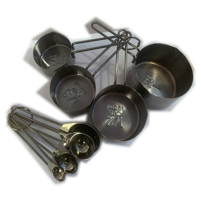 4 & 8 Piece Measuring Cup & Spoon Sets–Stainless Steel Baking Tools, Rose Gold Kitchen Measuring Set