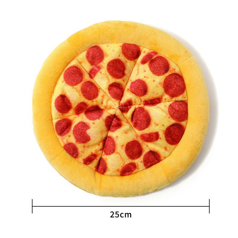 Plush Pizza Dog Toy–Interactive Squeaky Chew Toy For Dogs & Puppies