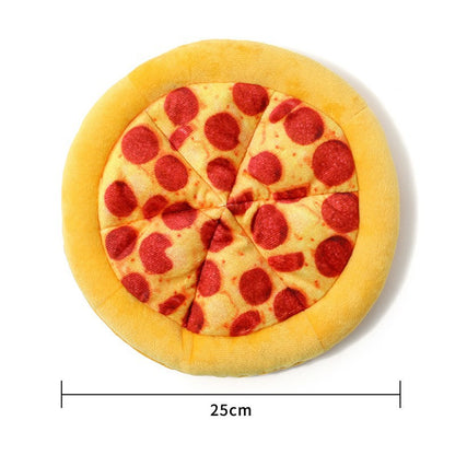 Plush Pizza Dog Toy–Interactive Squeaky Chew Toy For Dogs & Puppies