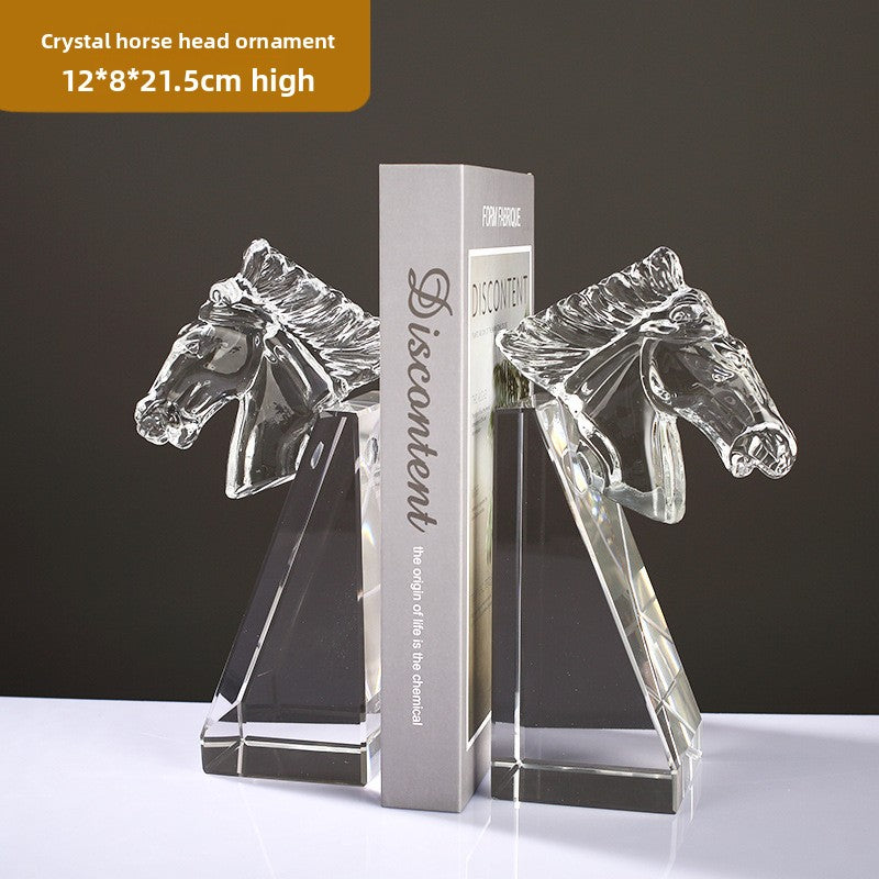 Crystal Horse Head Ornament–Modern Luxury Glass Sculpture For Home & Office Décor