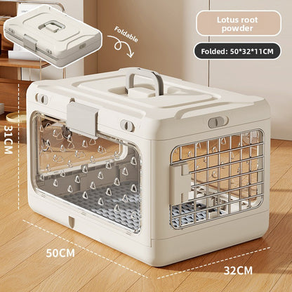 Foldable Pet Carrier Cage - Portable Travel Crate for Small to Medium Dogs & Cats