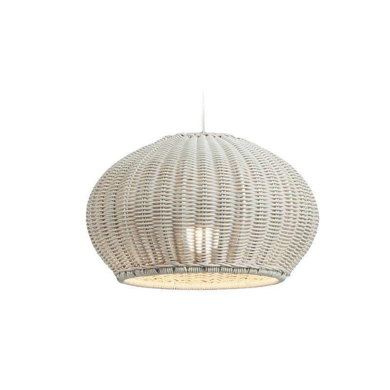 Outdoor Bamboo Rattan Pendant Light - Waterproof Japanese Style Garden Chandelier for Patio, Courtyard & Outdoor Dining