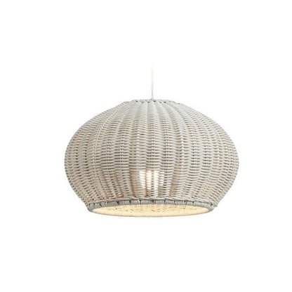 Outdoor Bamboo Rattan Pendant Light - Waterproof Japanese Style Garden Chandelier for Patio, Courtyard & Outdoor Dining