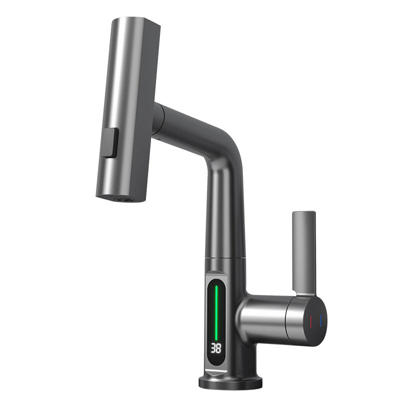 Digital Temperature Pull-Out Kitchen Mixer Tap - 360° Swivel Multifunction Faucet