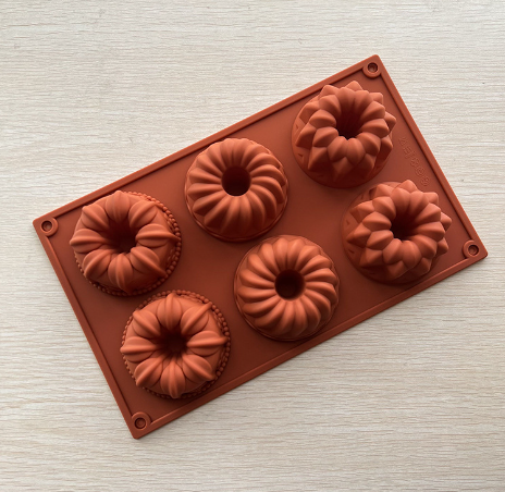 Silicone Angel Cake Mold–6-Cavity Donut & Dessert Baking Mold, Non-Stick Jelly & Soap Mould