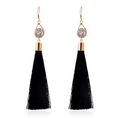 Water Drop Tassel Earrings–Geometric Alloy Drop Earrings, Stylish Statement Jewellery (Red & Black)