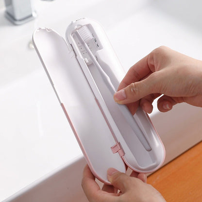 UV Toothbrush Sanitizer Holder-Wall Mounted USB Rechargeable Toothbrush Sterilizer-Smart Bathroom Organizer