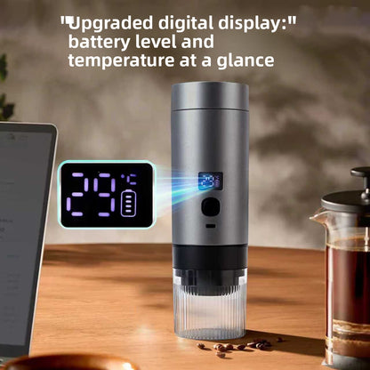 Portable Wireless Espresso Machine–USB Rechargeable Coffee Maker For Capsules & Ground Coffee