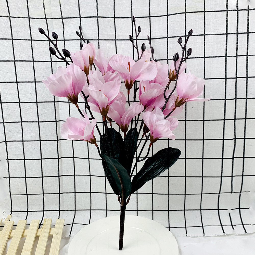 Artificial Magnolia Silk Flower Bouquet–Luxury Faux Floral Arrangement for Home & Wedding Décor