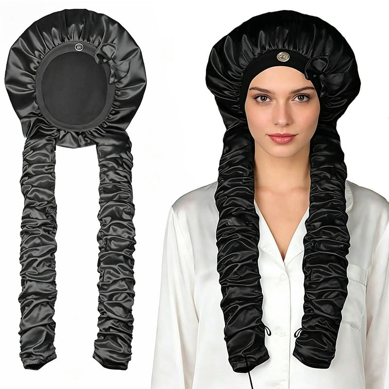 Luxury Satin Sleep Bonnet & Shower Cap–Silk Feel Hair Bonnet For Curly, Wavy & Natural Hair