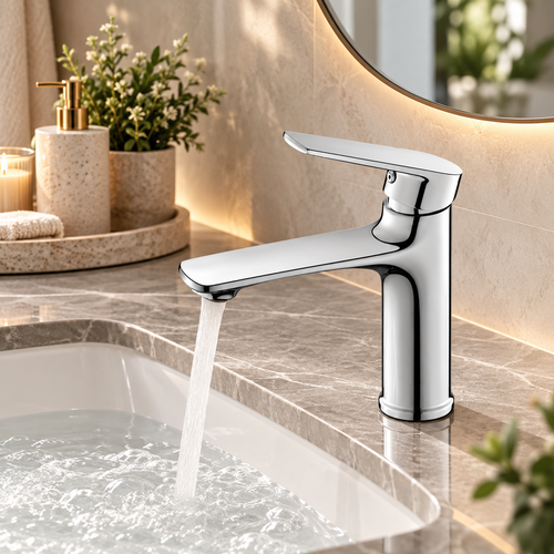 Modern Copper Basin Mixer Tap - Hot & Cold Bathroom Faucet with Ceramic Valve