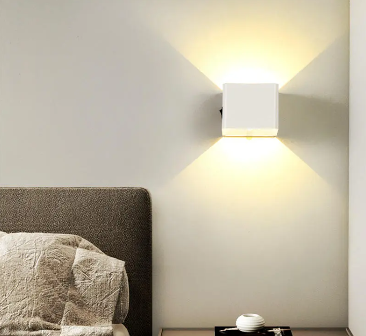 Rechargeable Bedside Wall Lamp-Wireless LED Night Light-Dimmable Modern Bedroom Reading Light with Adjustable Brightness