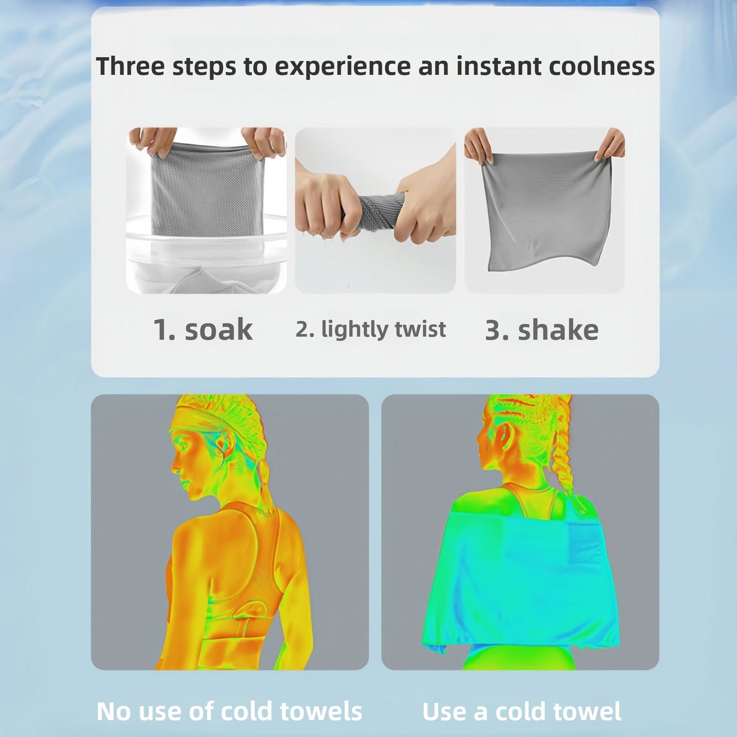 Instant Cooling Sports Towel–Quick-Dry Ice Feel Fitness & Travel Towel