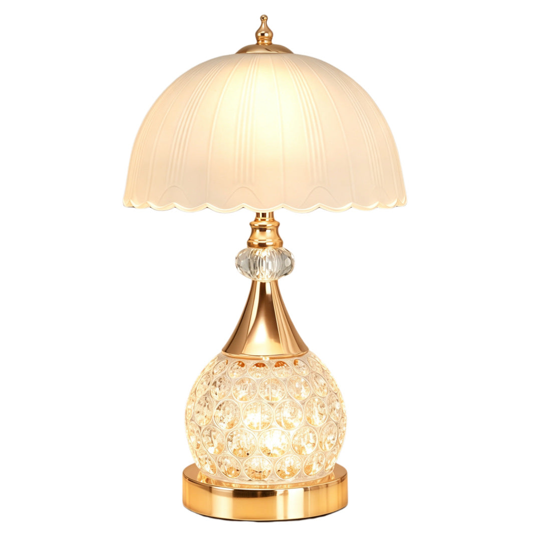 Luxury Crystal Table Lamp–Modern USB Touch Bedside Lamp With Ambient Lighting