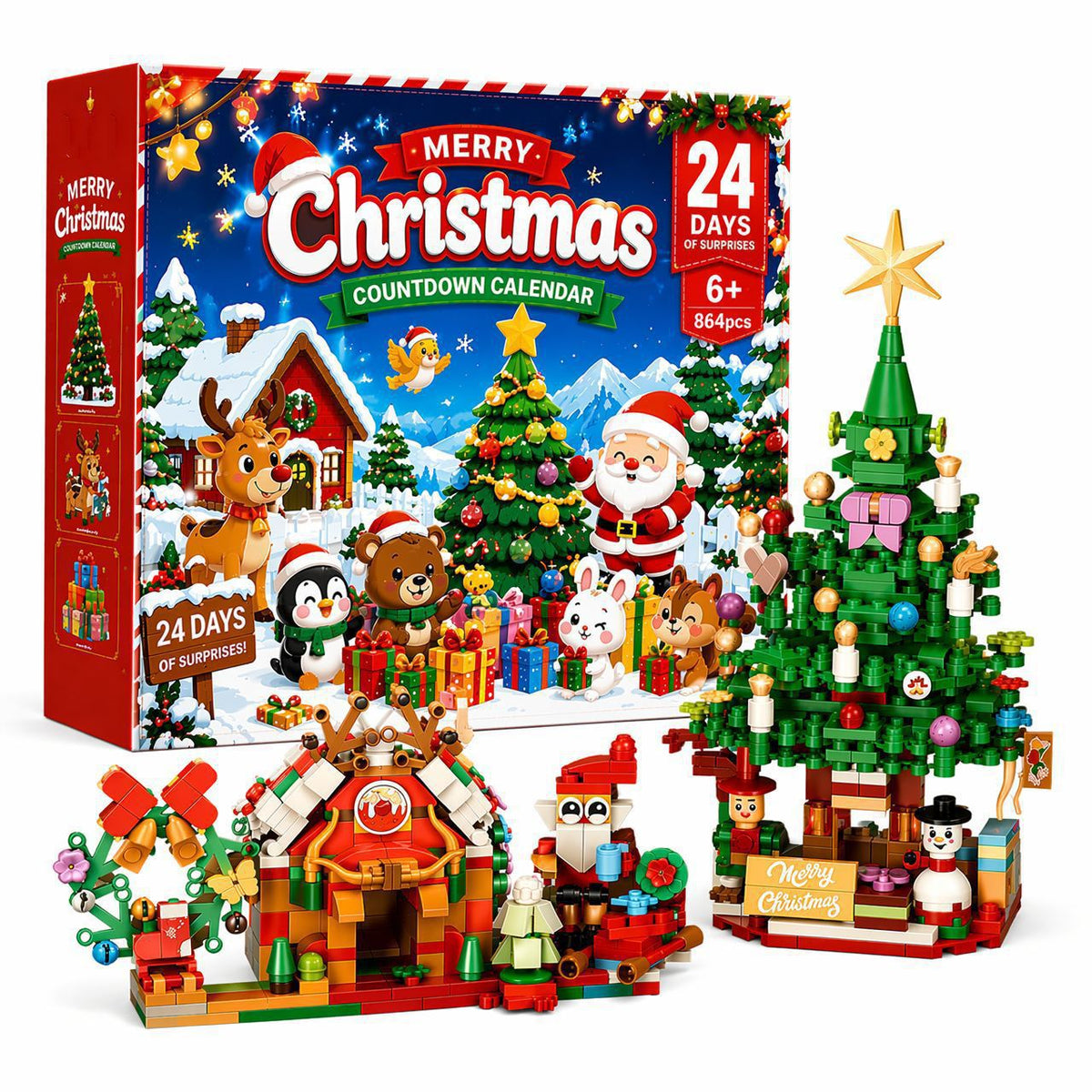 DIY Christmas Advent Calendar Building Blocks - 24-Day Countdown Toy Set for Kids
