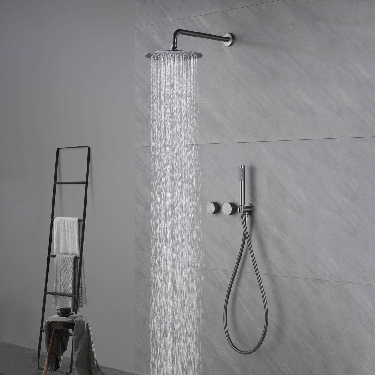 Luxury Concealed Rain Shower Set - Solid Copper Wall Mounted Bathroom Shower System