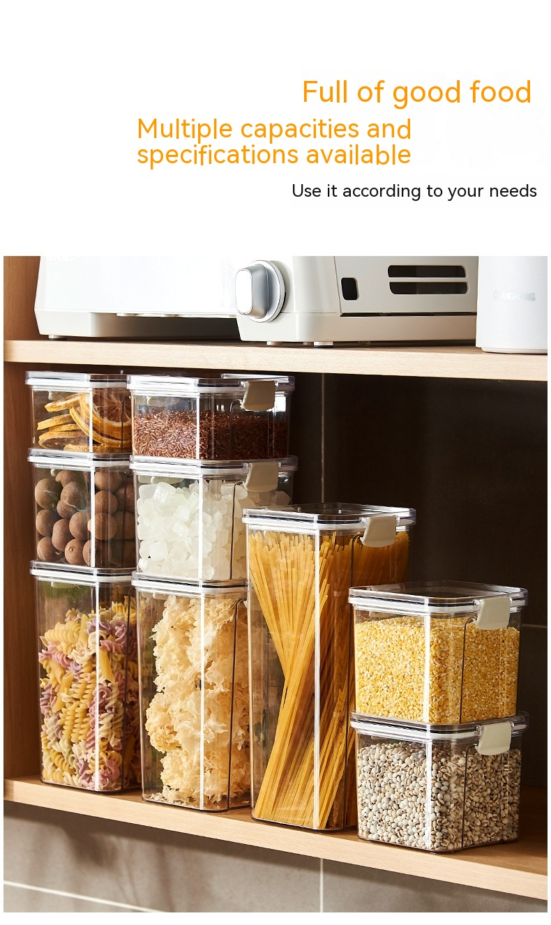 Airtight Food Storage Containers–BPA-Free Grain & Cereal Storage Set, Stackable Kitchen Pantry Organisers, Clear Plastic Containers