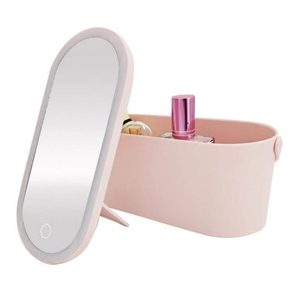 Portable LED Vanity Mirror Box–Travel Makeup Mirror with LED Lighting
