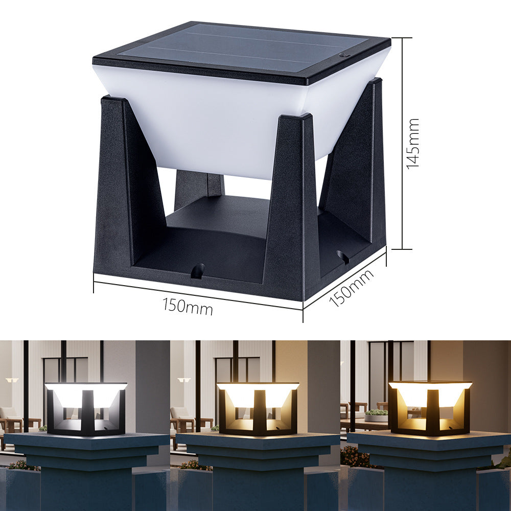 Solar LED Column Light - IP65 Waterproof Outdoor Garden & Pathway Light