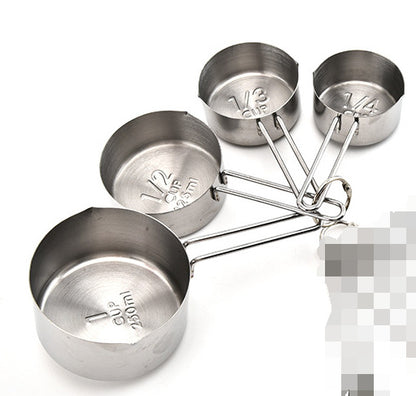 4 & 8 Piece Measuring Cup & Spoon Sets–Stainless Steel Baking Tools, Rose Gold Kitchen Measuring Set