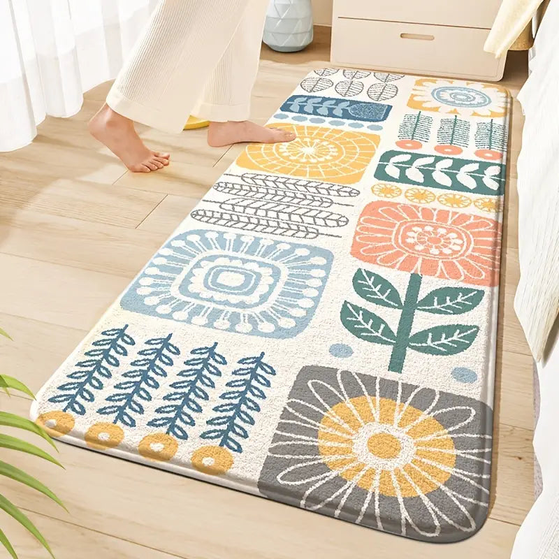 Imitation Cashmere Carpet–Soft Bedroom & Living Room Rug, Modern Geometric Bedside Floor Mat