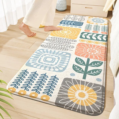 Imitation Cashmere Carpet–Soft Bedroom & Living Room Rug, Modern Geometric Bedside Floor Mat