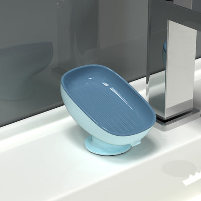 Suction Cup Soap Dish Bathroom Holder-No Drill Wall Mounted Soap Tray-Non-Slip Shower Soap Storage Rack