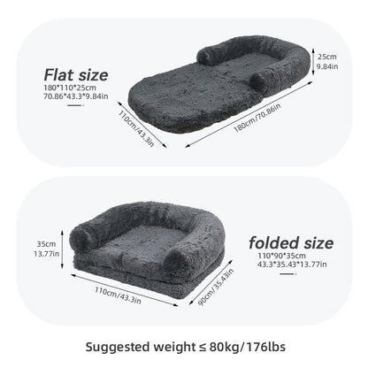 Luxury XXL Pet Sofa Bed–Washable Foldable Dog & Cat Bed With Removable Cover