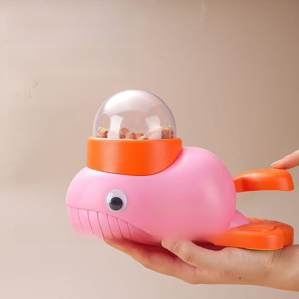 Interactive Pet Treat Dispenser Toy - Duck & Whale Food Dispensing Puzzle Toy for Dogs & Cats