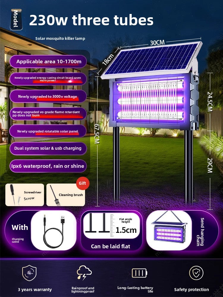 Solar Mosquito Killer Lamp - Outdoor Insect Zapper with Wall & Ground Mounting