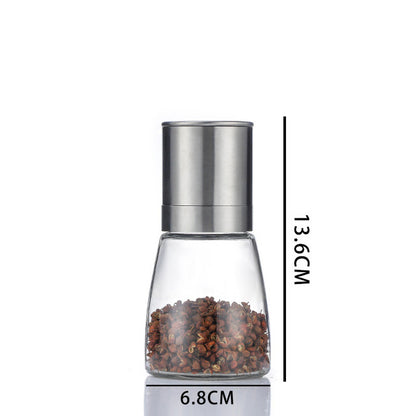 2-in-1 Stainless Steel Pepper Grinder–Double Head Salt & Pepper Mill, Manual Spice Grinder, Modern Kitchen Seasoning Tool