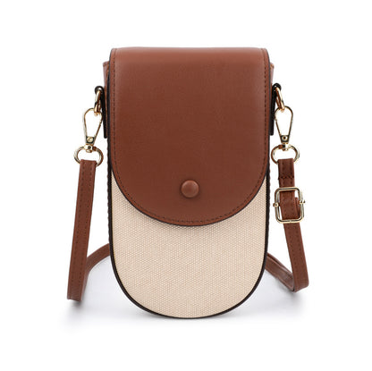 Women's Mobile Phone Crossbody Bag–PU Leather Messenger Bag, Small Shoulder Handbag & Everyday Phone Purse