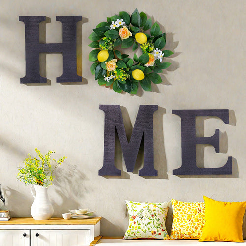 Lemon HOME Wooden Wall Sign–Rustic Farmhouse Hanging Decor For Home & Garden