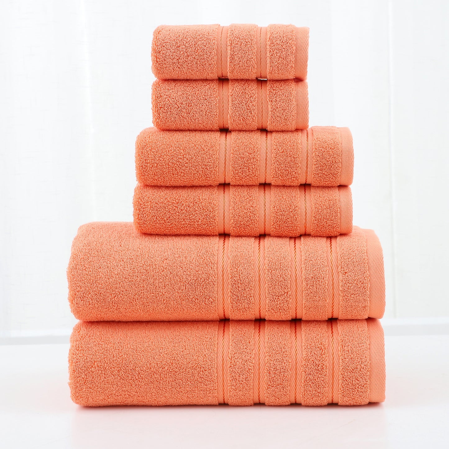 Luxury Combed Cotton Towel Set–Ultra Soft 6 Piece Bathroom Towel Collection