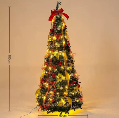 Pre-Lit Foldable Christmas Tree - 1.5m & 1.8m Pop-Up LED Christmas Tree