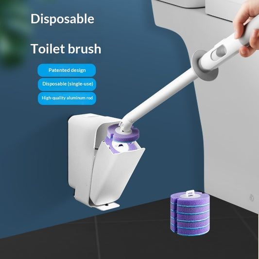 Disposable Toilet Brush Set-Replaceable Head Toilet Cleaning Brush-Hygienic No-Touch Bathroom Cleaner