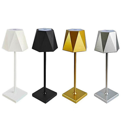 Touch Control Rechargeable Table Lamp–Modern LED Bedside Lamp with Device Charging