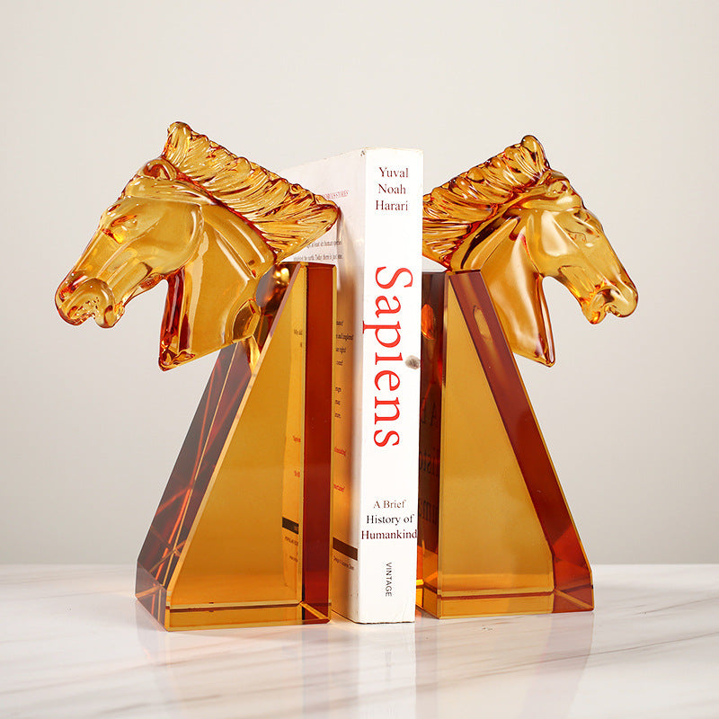 Crystal Horse Head Ornament–Modern Luxury Glass Sculpture For Home & Office Décor