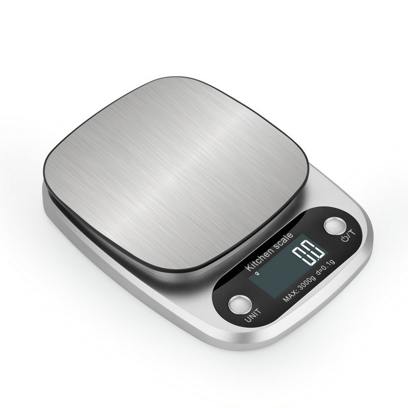 Digital Kitchen Scale Stainless Steel–High Precision Food Scale for Cooking, Baking & Portion Control, Compact Electronic Scale