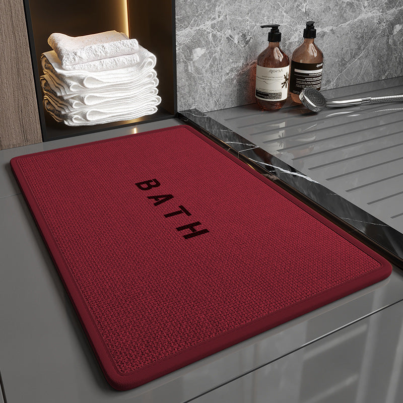 Super Absorbent Non-Slip Bath Mat - Quick Dry Linen Bathroom Floor Rug